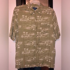 Puritan Hawaiian 🌺 Green Shirt Large